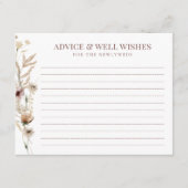 水彩野草ブライダルシャワーアドバイスカード エンクロージャーカード (正面)