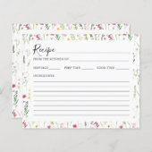 水彩野草ブライダルシャワーレシピカード (正面/裏面)