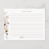 水彩野草ブライダルシャワーレシピカード エンクロージャーカード (裏面)