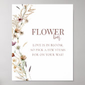 水彩野草ブライダルシャワー花バー ポスター (正面)
