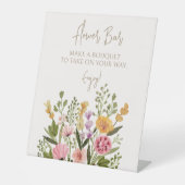 水彩野草ブライダルシャワー花バー 台座サイン (正面)