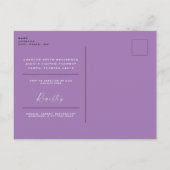 水彩野草ラベンダーブライダルシャワー インビテーションポストカード (裏面)