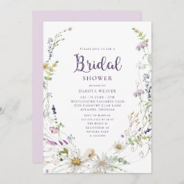 水彩野草リースブライダルシャワー 招待状