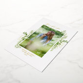 水彩野草写真卒業パーティー 箔招待状 (回転した状態)