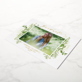 水彩野草写真卒業パーティー 箔招待状 (回転した状態)