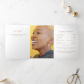 水彩野草写真葬式プログラム 三つ折り招待状 (内部)