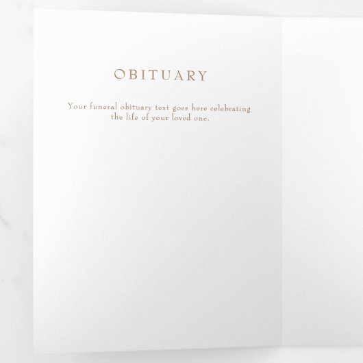 水彩野草写真葬式プログラム 三つ折り招待状 (内部最初)