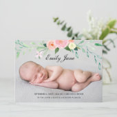 水彩野草写真誕生のお知らせ 案内状 (スタンド正面)