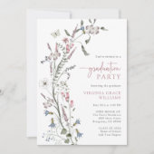 水彩野草卒業パーティー 招待状 (正面)