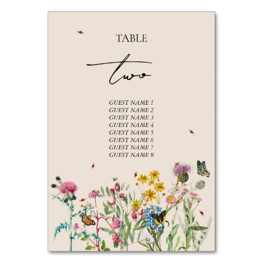 水彩野草園&昆虫結婚ズ テーブルナンバー (正面)