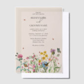 水彩野草園&昆虫結婚ズ ベラム紙招待状 (オフセット)