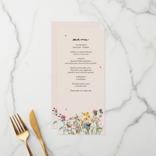 水彩野草園&昆虫結婚ズ メニュー (正面/裏面インサイチュ)