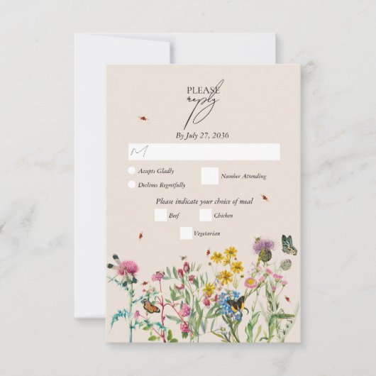 水彩野草園&昆虫結婚ズ 出欠カード (正面)