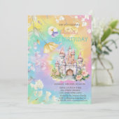 水彩野草城絞り染め誕生日 招待状 (スタンド正面)