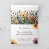 水彩野草夏パーソナライズされた誕生日 カード (内部)