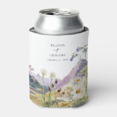 水彩野草山結婚式の引き出物 缶クーラー (缶正面)