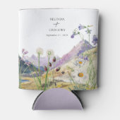 水彩野草山結婚式の引き出物 缶クーラー (正面)