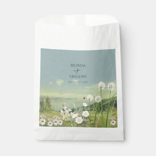 水彩野草山風景結婚ズ フェイバーバッグ (正面)