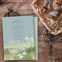 水彩野草山風景結婚ズ 招待状