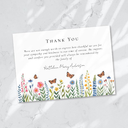 水彩野草悔やみや弔慰葬儀 サンキューカード