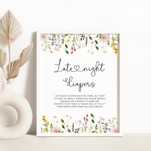 水彩野草晩夜用おむつゲーム ポスター