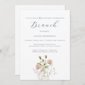 水彩野草書道90誕生日 招待状 (正面/裏面)