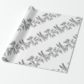 水彩野草植物性クラシックシンプル ラッピングペーパー (アンロールド)