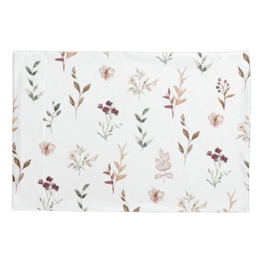 水彩野草植物性フローラ 枕カバー (裏面)