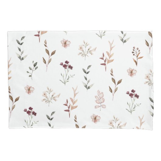 水彩野草植物性フローラ 枕カバー (正面)