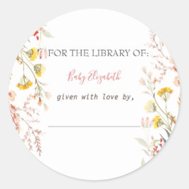 水彩野草牧草乾燥妊娠 ラウンドシール