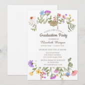 水彩野草牧草卒業 招待状 (正面/裏面)