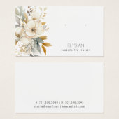 水彩野草耳飾りジュエリー表示カード (正面&裏面)