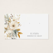 水彩野草耳飾りジュエリー表示カード (正面)