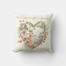 水彩野草花とハート類 クッション