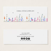 水彩野草花イヤリングフープスタッドミニカード (正面&裏面)