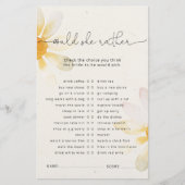 水彩野草花ブライダルシャワーゲーム (正面)