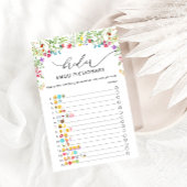 水彩野草花ブライダルシャワー絵文字ゲーム