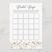 水彩野草花ブライダルビンゴゲームカード 招待状 (正面)