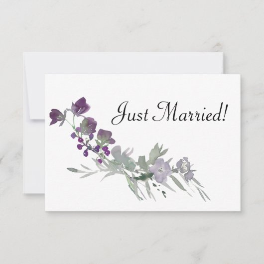 水彩野草花ラベンダーたった今結婚しました (正面)