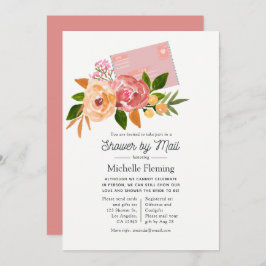 水彩野草花春ブライダルシャワーバイメール 招待状