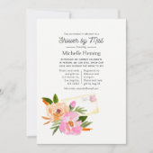 水彩野草花春ブライダルシャワーバイメール 招待状 (正面)