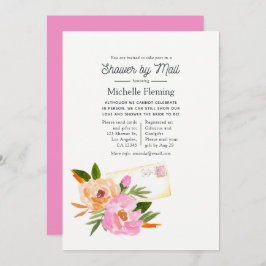 水彩野草花春ブライダルシャワーバイメール 招待状