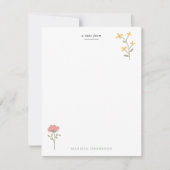 水彩野草花柄 ノートカード (正面)