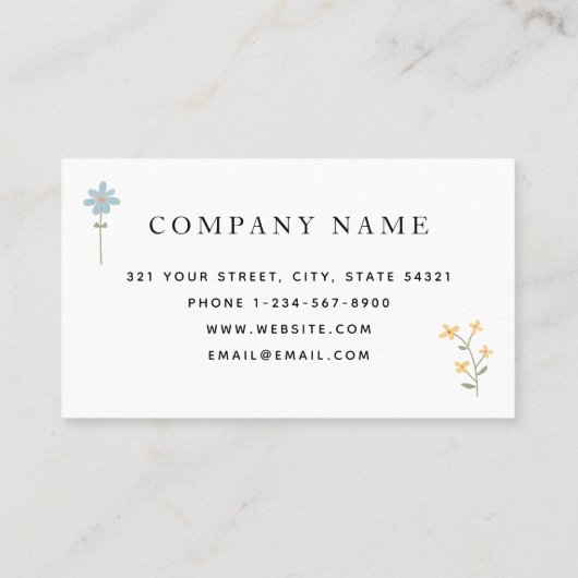 水彩野草花柄 名刺 (裏面)