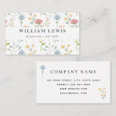 水彩野草花柄 名刺 (正面/裏面)