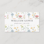 水彩野草花柄 名刺 (正面)