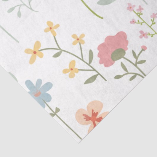 水彩野草花柄 薄葉紙 (詳細)