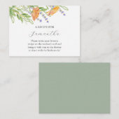 水彩野草花結婚テーマ エンクロージャーカード (正面/裏面)