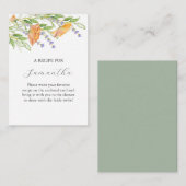 水彩野草花結婚テーマ エンクロージャーカード (正面/裏面)