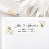 水彩野草花結婚差出人住所ラベル ラベル (インサイチュ)